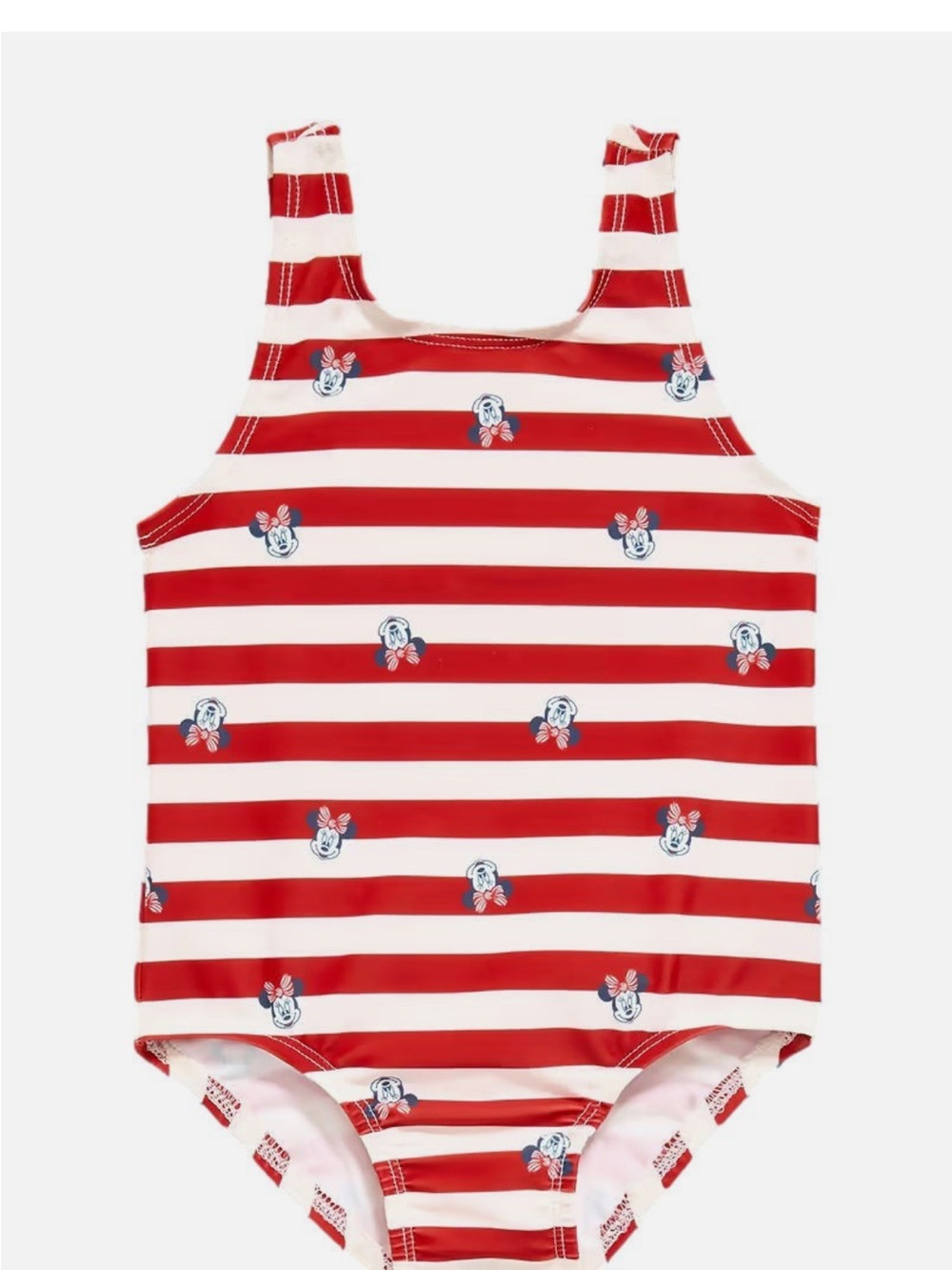 Red & White Striped Disney Minnie Mouse Toddler 1 piece swimsuit Old Navy